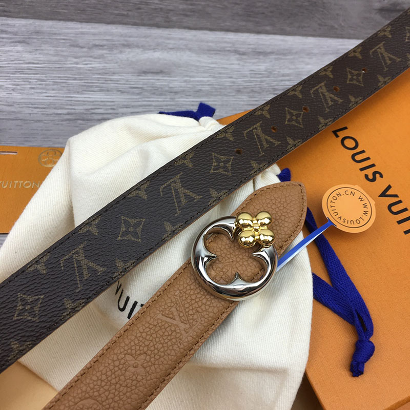ルイヴィトン ベルト・フラワーグラム 30MM リバーシブル ブラウン コニャック モノグラム・キャンバス シルバー金具 ベルト レディース 人気 2410655 - 画像 (8)