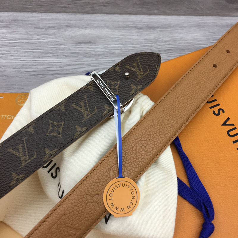 ルイヴィトン ベルト・フラワーグラム 30MM リバーシブル ブラウン コニャック モノグラム・キャンバス シルバー金具 ベルト レディース 人気 2410655 - 画像 (7)
