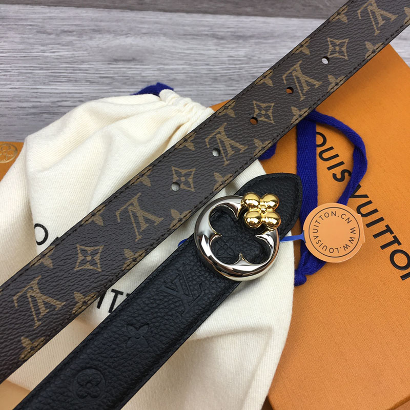 ルイヴィトン ベルト・フラワーグラム 30MM リバーシブル ブラウン ブラック モノグラム・キャンバス シルバー金具 ベルト レディース 人気 2410656 - 画像 (8)
