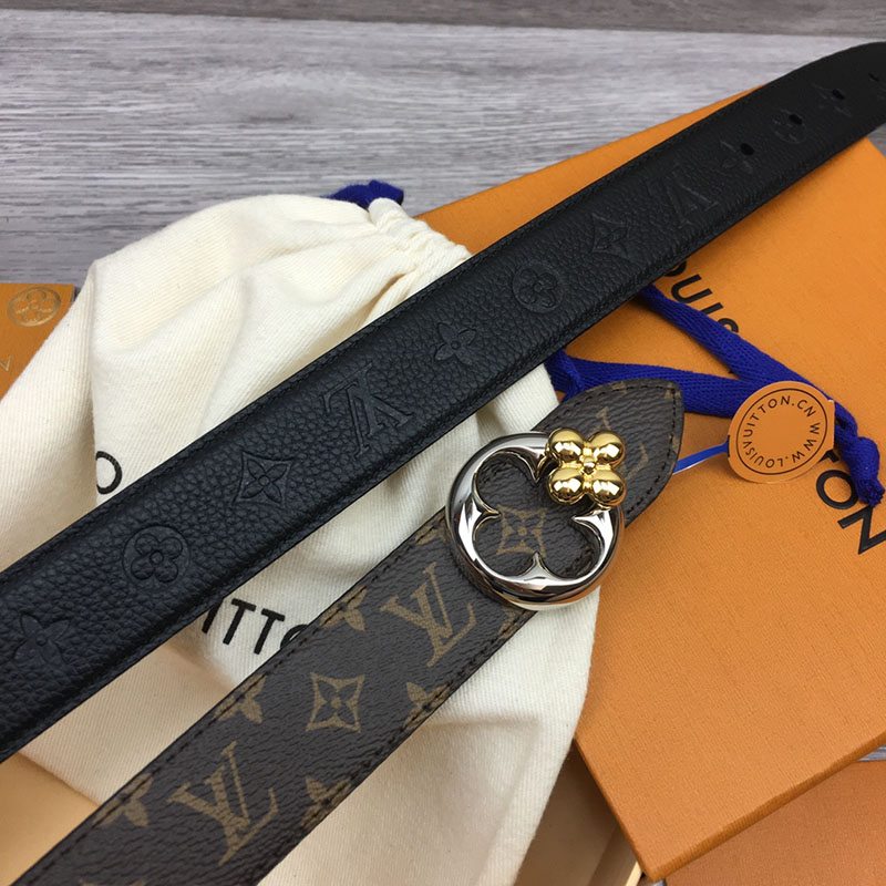 ルイヴィトン ベルト・フラワーグラム 30MM リバーシブル ブラウン ブラック モノグラム・キャンバス シルバー金具 ベルト レディース 人気 2410656 - 画像 (3)