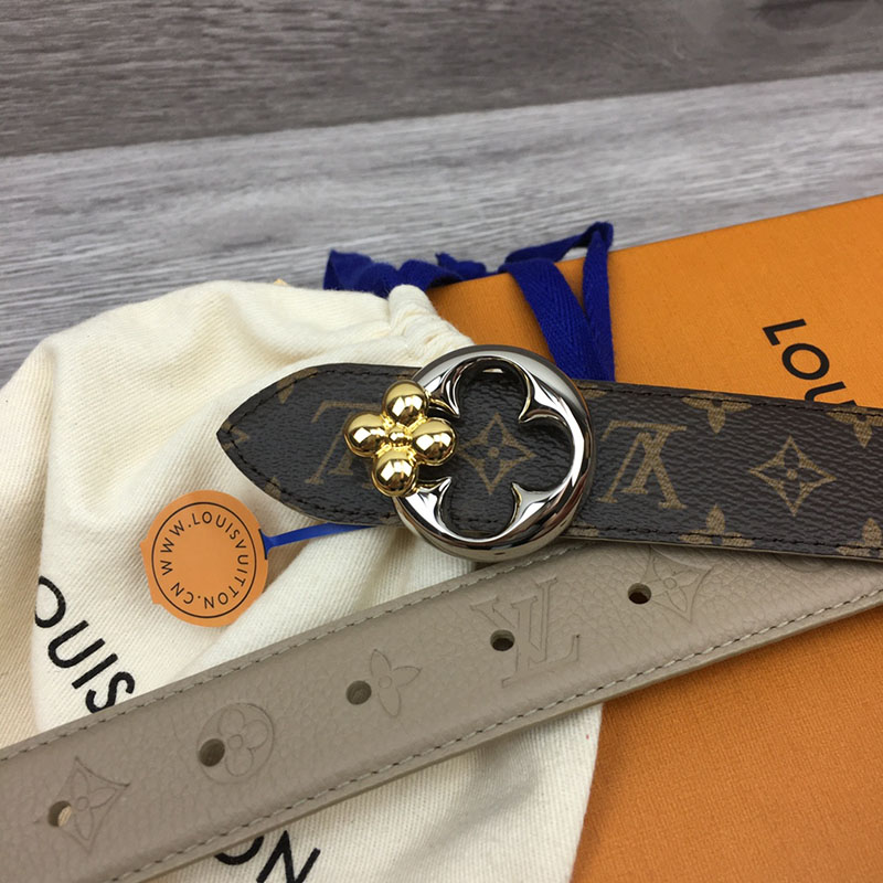 ルイヴィトン ベルト・フラワーグラム 30MM リバーシブル ブラウン トゥルトレール モノグラム・キャンバス シルバー金具 ベルト レディース 人気 2410657 - 画像 (3)