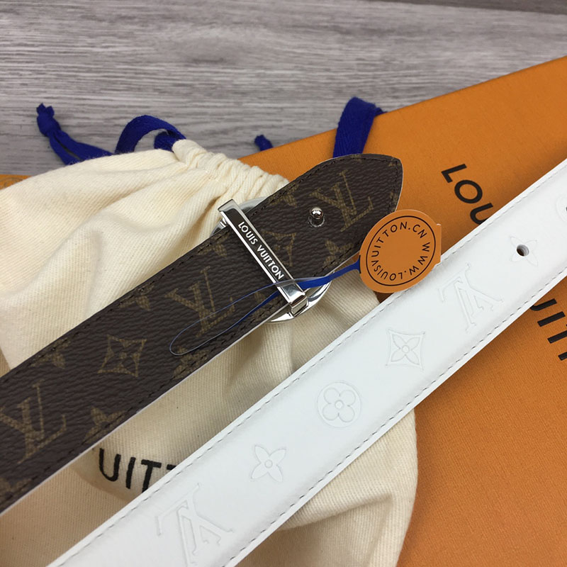 ルイヴィトン ベルト・フラワーグラム 30MM リバーシブル ブラウン ホワイト モノグラム・キャンバス シルバー金具 ベルト レディース 人気 2410658 - 画像 (6)