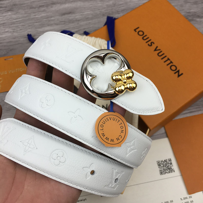 ルイヴィトン ベルト・フラワーグラム 30MM リバーシブル ブラウン ホワイト モノグラム・キャンバス シルバー金具 ベルト レディース 人気 2410658 - 画像 (5)