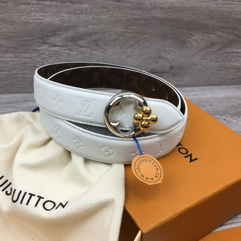 ルイヴィトン ベルト・フラワーグラム 30MM リバーシブル ブラウン ホワイト モノグラム・キャンバス シルバー金具 ベルト レディース 人気 2410658 - 画像 (4)