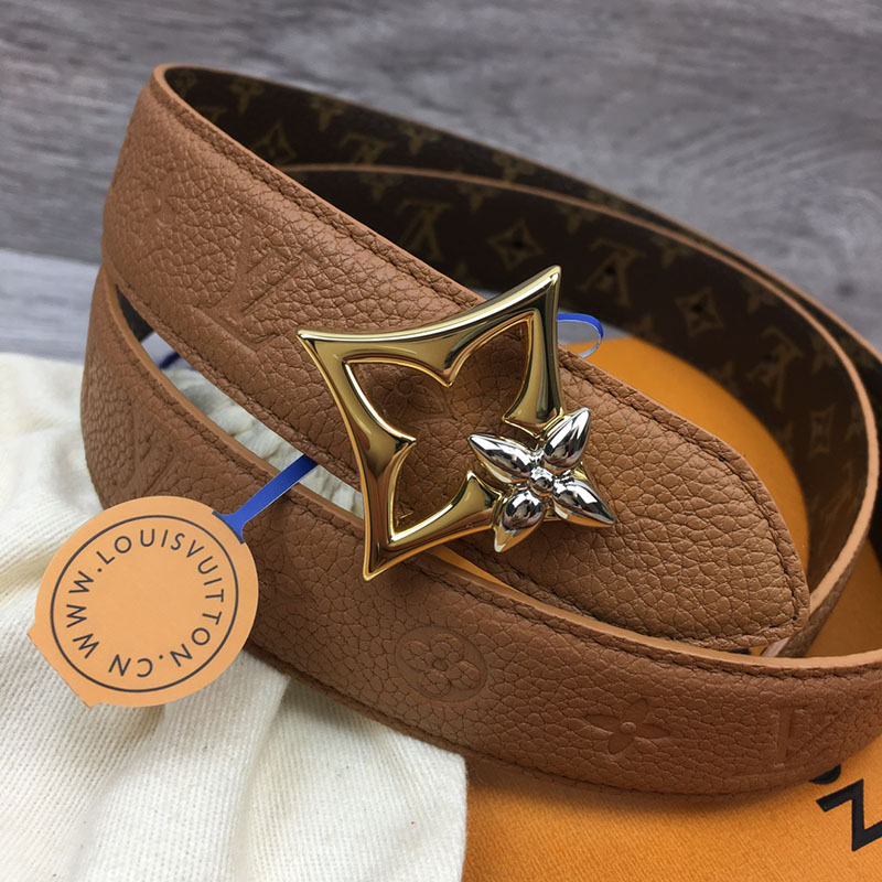 ルイヴィトン ベルト・フラワーグラム 30MM リバーシブル ブラウン アリゾナ モノグラム・キャンバス ゴールド金具 ベルト レディース 人気 2410659 - 画像 (5)