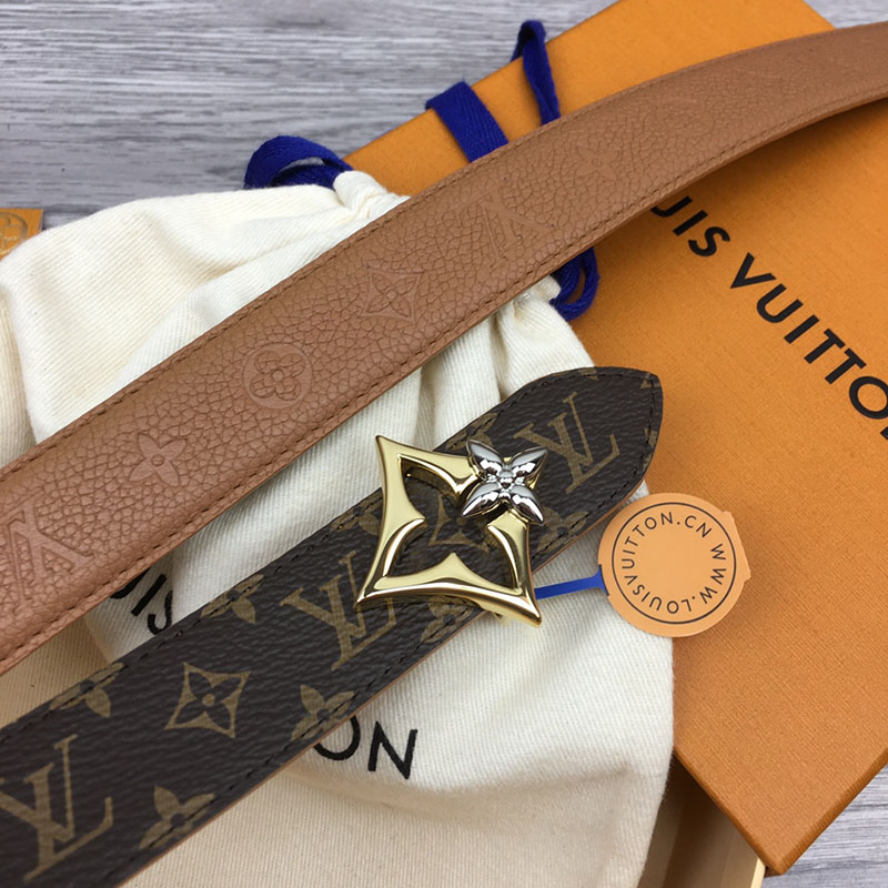 ルイヴィトン ベルト・フラワーグラム 30MM リバーシブル ブラウン アリゾナ モノグラム・キャンバス ゴールド金具 ベルト レディース 人気 2410659 - 画像 (3)