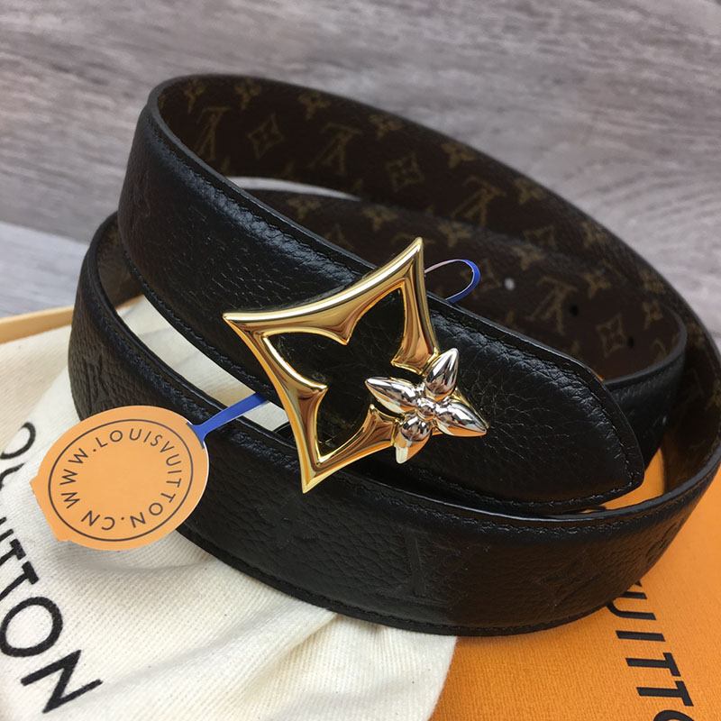 ルイヴィトン ベルト・フラワーグラム 30MM リバーシブル ブラウン ブラック モノグラム・キャンバス ゴールド金具 ベルト レディース 人気 2410662 - 画像 (4)