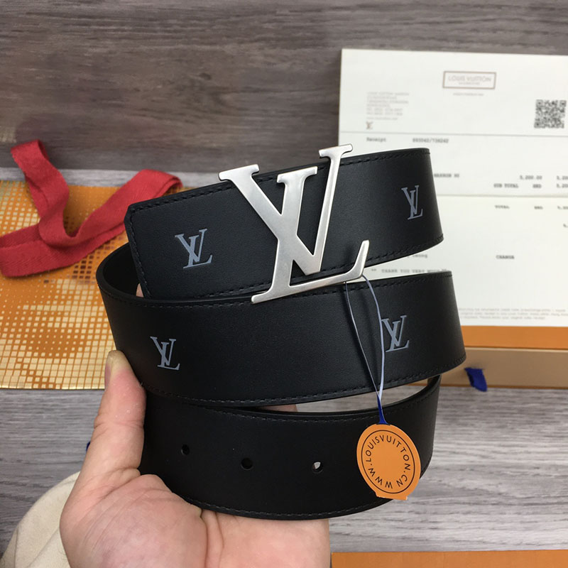 ルイヴィトン ベルト・LV ライン 40MM リバーシブル ブラック モノグラム・キャンバス マットシルバー金具 ヴィトン ベルト 安い メンズ 2410663 - 画像 (4)