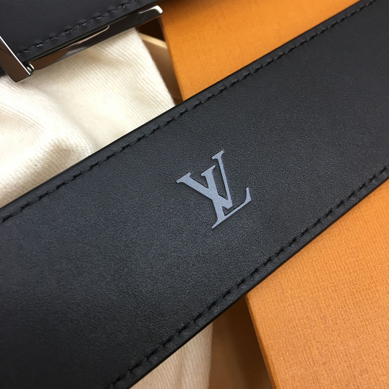 ルイヴィトン ベルト・LV ライン 40MM リバーシブル ブラック モノグラム・キャンバス シルバー金具 ヴィトン ベルト 安い メンズ 2410664 - 画像 (4)