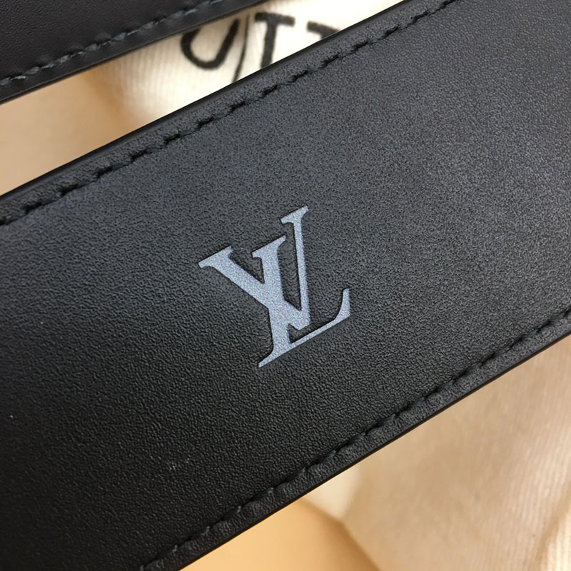 ルイヴィトン ベルト・LV ライン 40MM リバーシブル ブラック モノグラム・キャンバス ブラック金具 ヴィトン ベルト 安い メンズ 2410666 - 画像 (4)