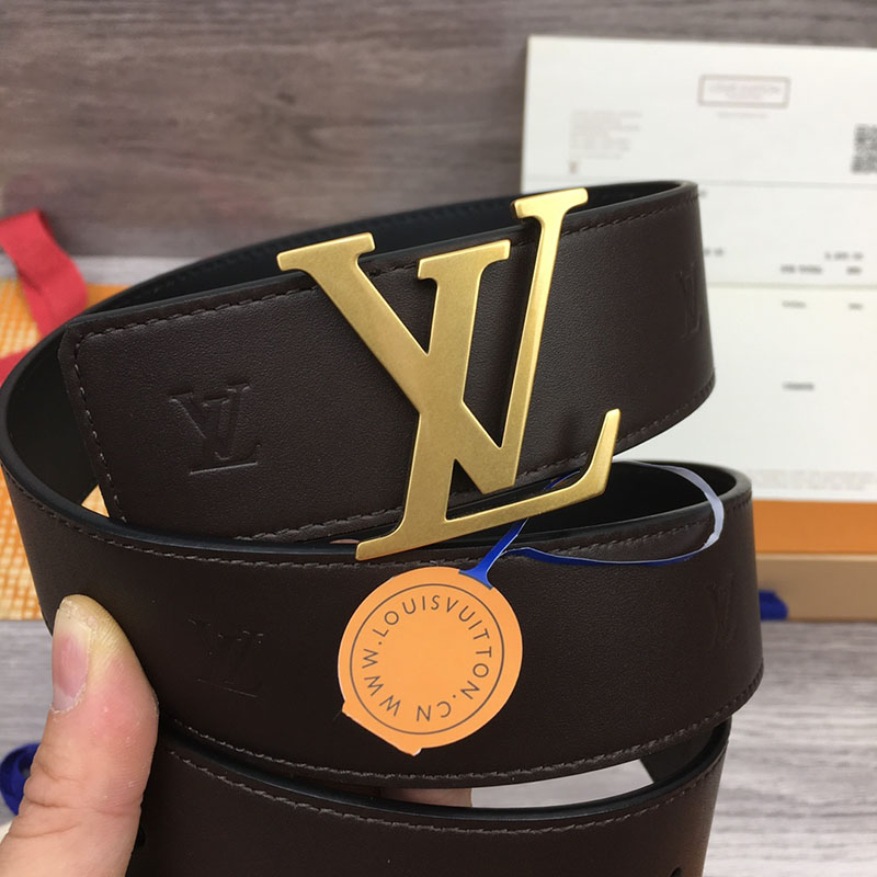 ルイヴィトン ベルト・LV ライン 40MM リバーシブル こげ茶色 モノグラム・キャンバス ゴールド金具 ヴィトン ベルト 安い メンズ 2410667 - 画像 (9)