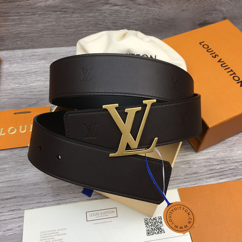 ルイヴィトン ベルト・LV ライン 40MM リバーシブル こげ茶色 モノグラム・キャンバス ゴールド金具 ヴィトン ベルト 安い メンズ 2410667 - 画像 (8)