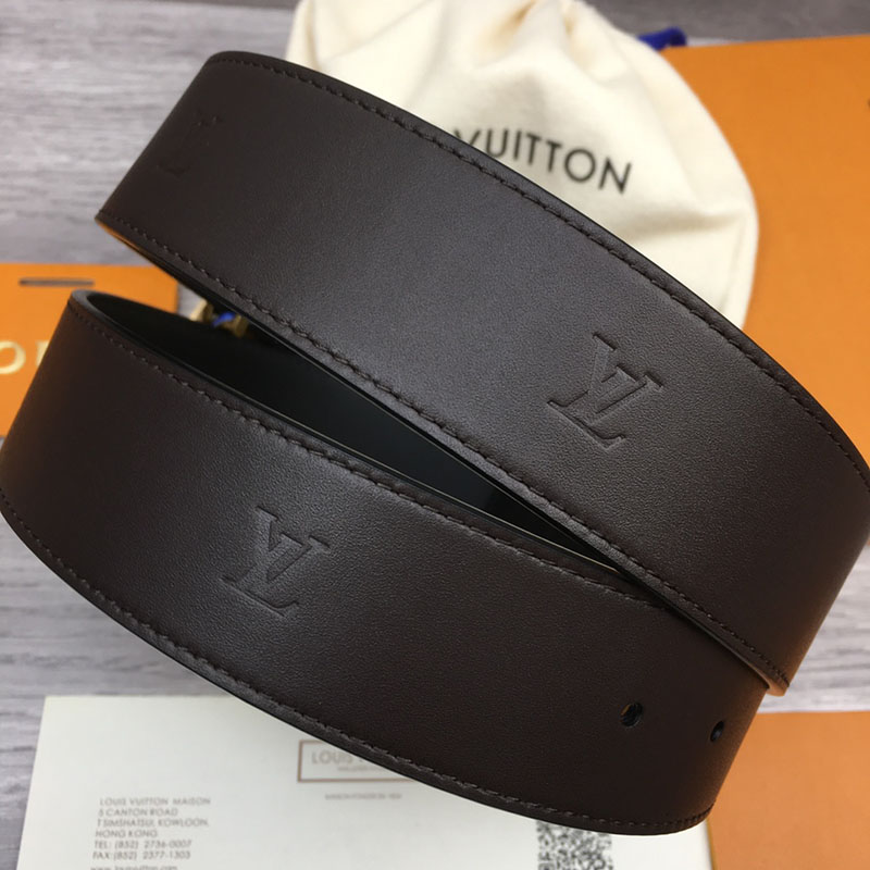 ルイヴィトン ベルト・LV ライン 40MM リバーシブル こげ茶色 モノグラム・キャンバス ゴールド金具 ヴィトン ベルト 安い メンズ 2410667 - 画像 (7)