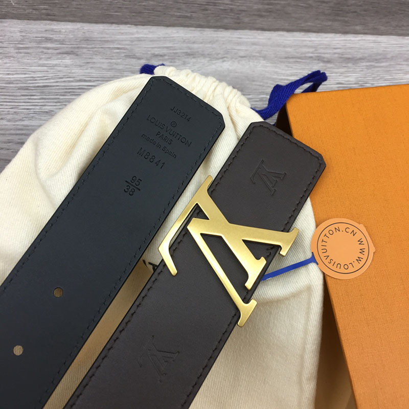 ルイヴィトン ベルト・LV ライン 40MM リバーシブル こげ茶色 モノグラム・キャンバス ゴールド金具 ヴィトン ベルト 安い メンズ 2410667 - 画像 (6)