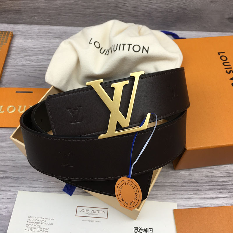 ルイヴィトン ベルト・LV ライン 40MM リバーシブル こげ茶色 モノグラム・キャンバス ゴールド金具 ヴィトン ベルト 安い メンズ 2410667 - 画像 (3)