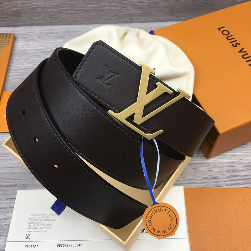 ルイヴィトン ベルト・LV ライン 40MM リバーシブル こげ茶色 モノグラム・キャンバス ゴールド金具 ヴィトン ベルト 安い メンズ 2410667 - 画像 (2)