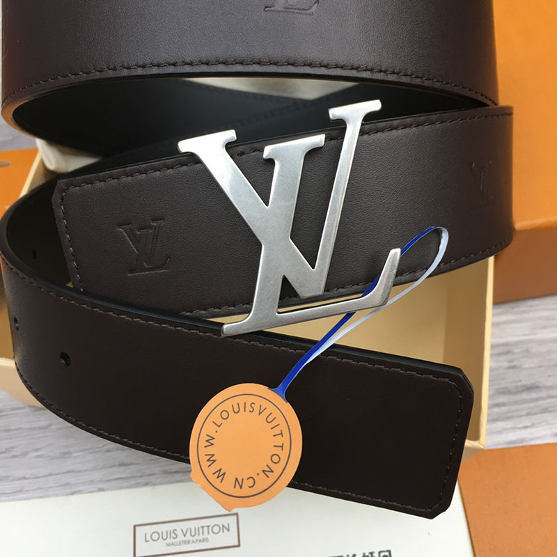 ルイヴィトン ベルト・LV ライン 40MM リバーシブル こげ茶色 モノグラム・キャンバス マットシルバー金具 ヴィトン ベルト 安い メンズ 2410669 - 画像 (9)