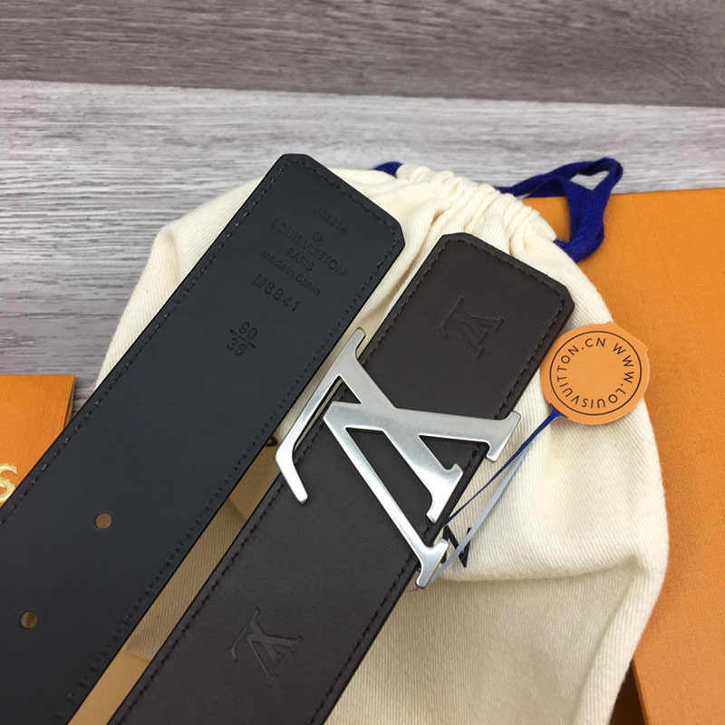 ルイヴィトン ベルト・LV ライン 40MM リバーシブル こげ茶色 モノグラム・キャンバス マットシルバー金具 ヴィトン ベルト 安い メンズ 2410669 - 画像 (7)