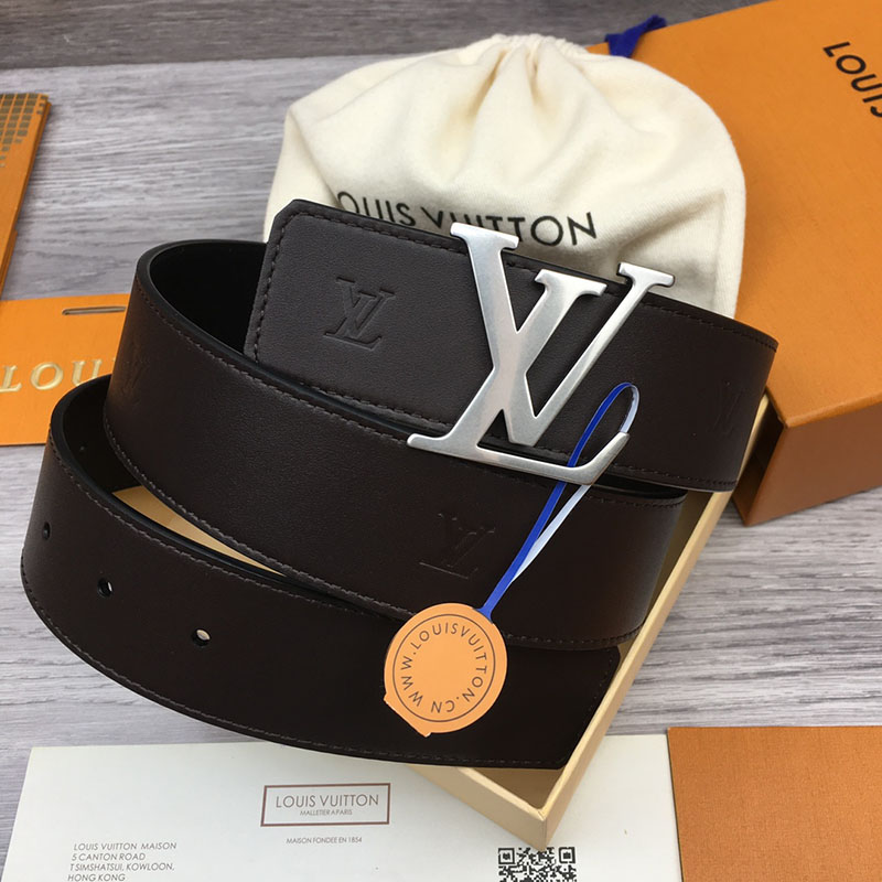 ルイヴィトン ベルト・LV ライン 40MM リバーシブル こげ茶色 モノグラム・キャンバス マットシルバー金具 ヴィトン ベルト 安い メンズ 2410669 - 画像 (4)