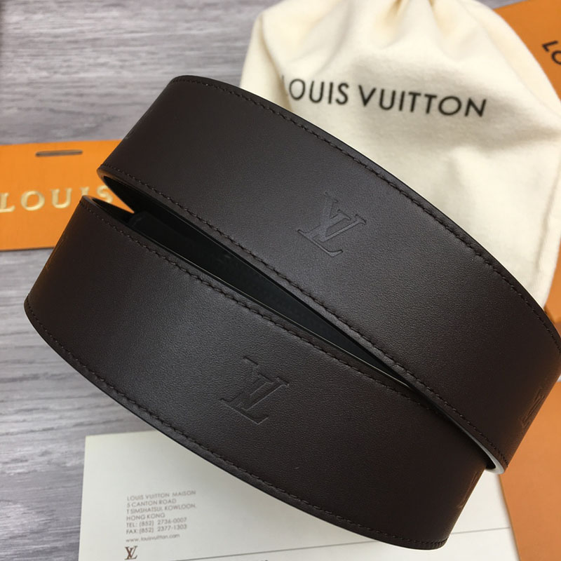 ルイヴィトン ベルト・LV ライン 40MM リバーシブル こげ茶色 モノグラム・キャンバス シルバー金具 ヴィトン ベルト 安い メンズ 2410670 - 画像 (8)