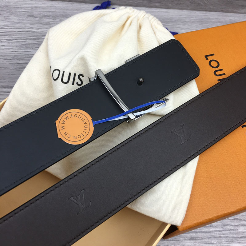 ルイヴィトン ベルト・LV ライン 40MM リバーシブル こげ茶色 モノグラム・キャンバス シルバー金具 ヴィトン ベルト 安い メンズ 2410670 - 画像 (6)