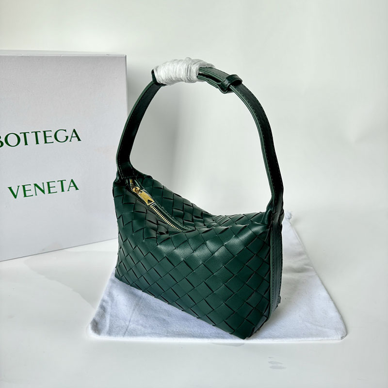 N品 Bottega Veneta ボッテガ・ヴェネタ ミニ ウォレス エメラルド グリーン 754443V3IV13049 カーフ ゴールド金具 激安優良店 - 画像 (4)