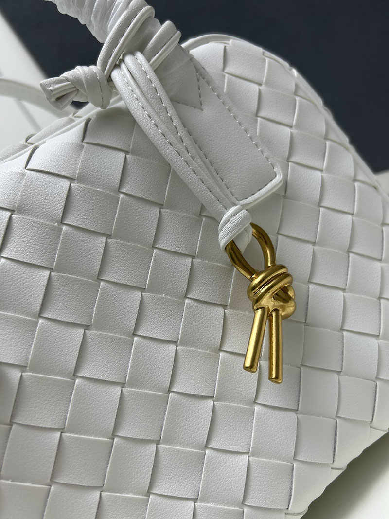 N品 Bottega Veneta ボッテガ・ヴェネタ ゲッタウェイ スモール トップハンドル バッグ ホワイト 776736VCPP19009 ラムスキン ゴールド金具 激安優良店 - 画像 (6)