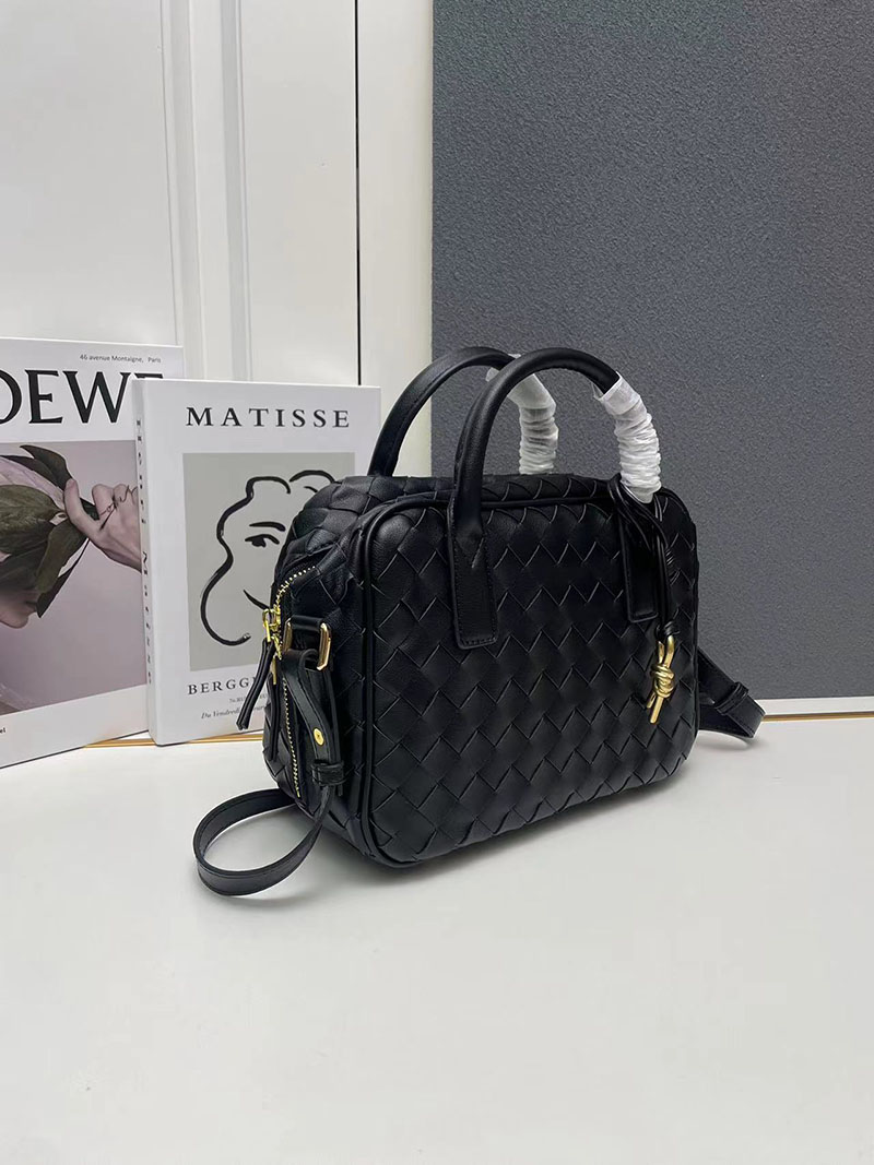 N品 Bottega Veneta ボッテガ・ヴェネタ ゲッタウェイ スモール トップハンドル バッグ ブラック 776736VCPP11019 ラムスキン ゴールド金具 激安優良店 - 画像 (8)