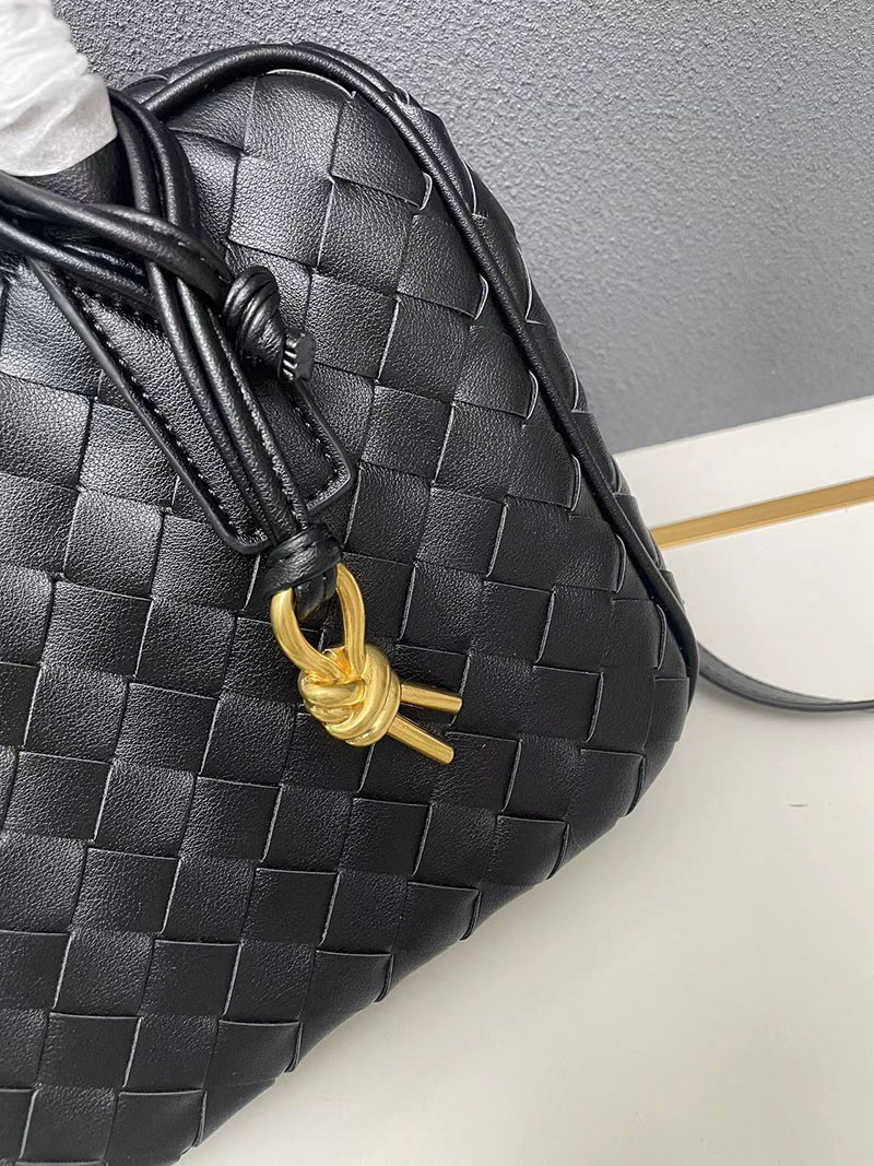 N品 Bottega Veneta ボッテガ・ヴェネタ ゲッタウェイ スモール トップハンドル バッグ ブラック 776736VCPP11019 ラムスキン ゴールド金具 激安優良店 - 画像 (6)