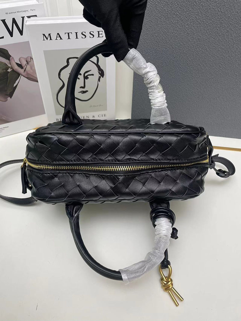 N品 Bottega Veneta ボッテガ・ヴェネタ ゲッタウェイ スモール トップハンドル バッグ ブラック 776736VCPP11019 ラムスキン ゴールド金具 激安優良店 - 画像 (4)