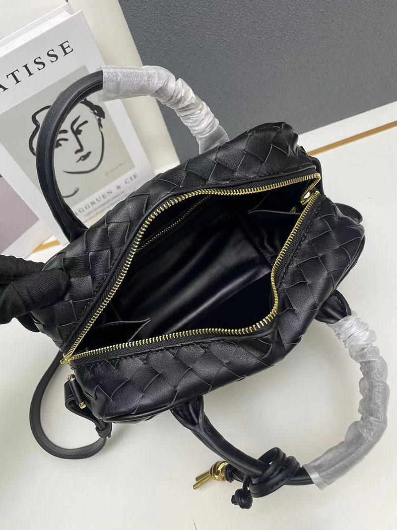 N品 Bottega Veneta ボッテガ・ヴェネタ ゲッタウェイ スモール トップハンドル バッグ ブラック 776736VCPP11019 ラムスキン ゴールド金具 激安優良店 - 画像 (3)