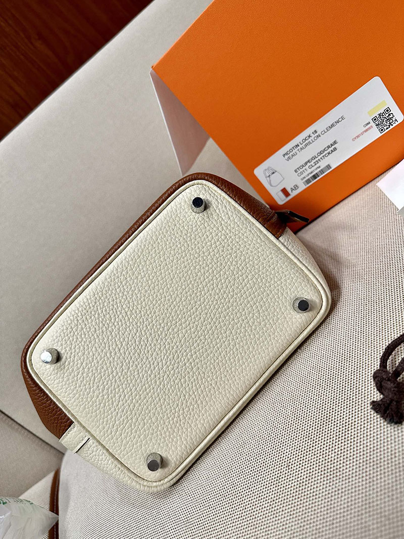最高級エルメススーパーコピー ピコタンPMコピー ピコタンロック 18 PM カザック クレxゴールド トリヨンクレマンス シルバー金具 - 画像 (4)
