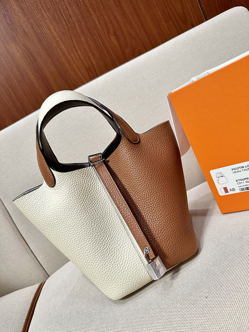 最高級エルメススーパーコピー ピコタンPMコピー ピコタンロック 18 PM カザック クレxゴールド トリヨンクレマンス シルバー金具 - 画像 (3)