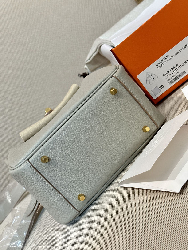 最高級エルメススーパーコピー リンディミニコピー ミニリンディ パールグレー トリヨンクレマンス ゴールド金具 - 画像 (10)