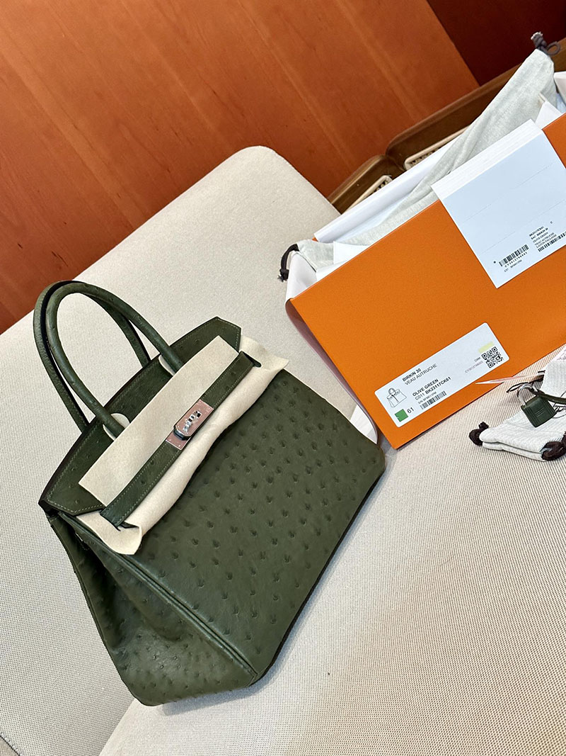 最高級エルメススーパーコピー バーキン30コピー バーキン30 ヴェールオリーヴ オーストリッチ シルバー金具 - 画像 (7)
