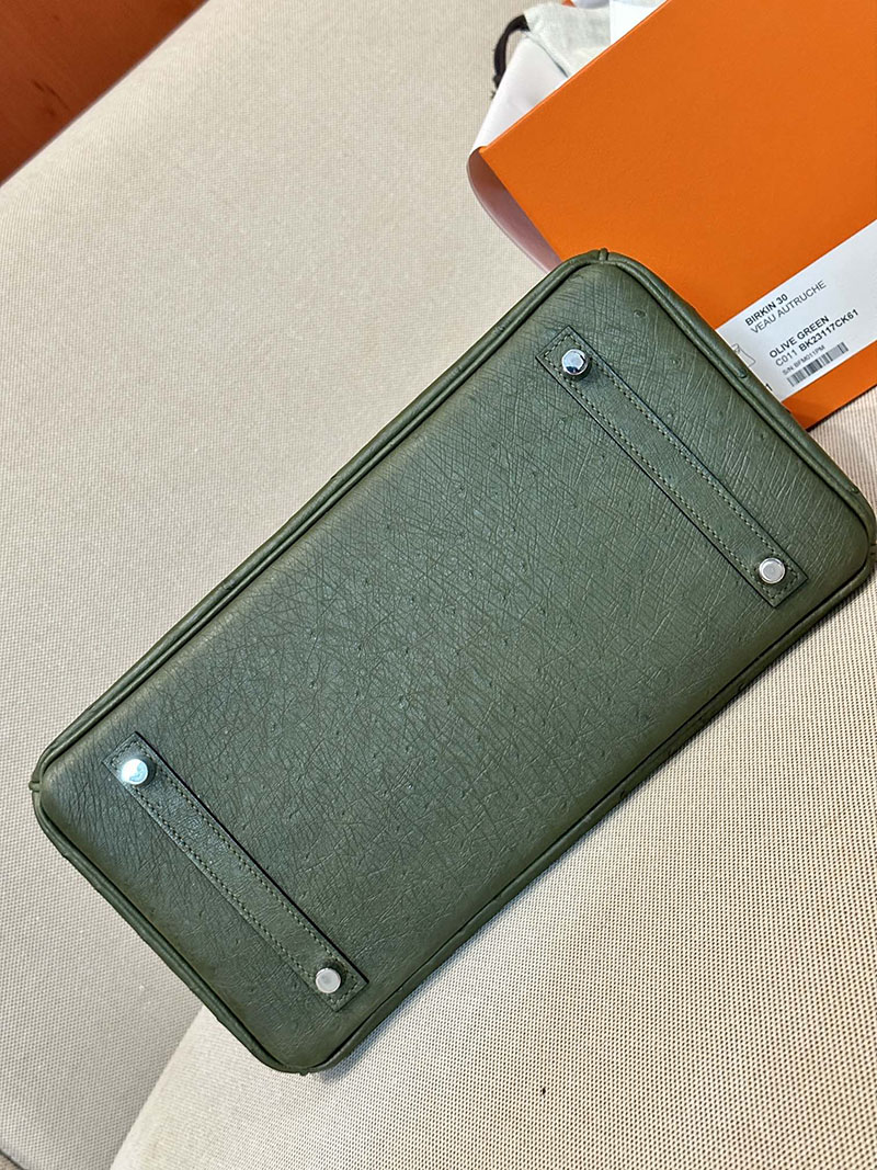 最高級エルメススーパーコピー バーキン30コピー バーキン30 ヴェールオリーヴ オーストリッチ シルバー金具 - 画像 (5)