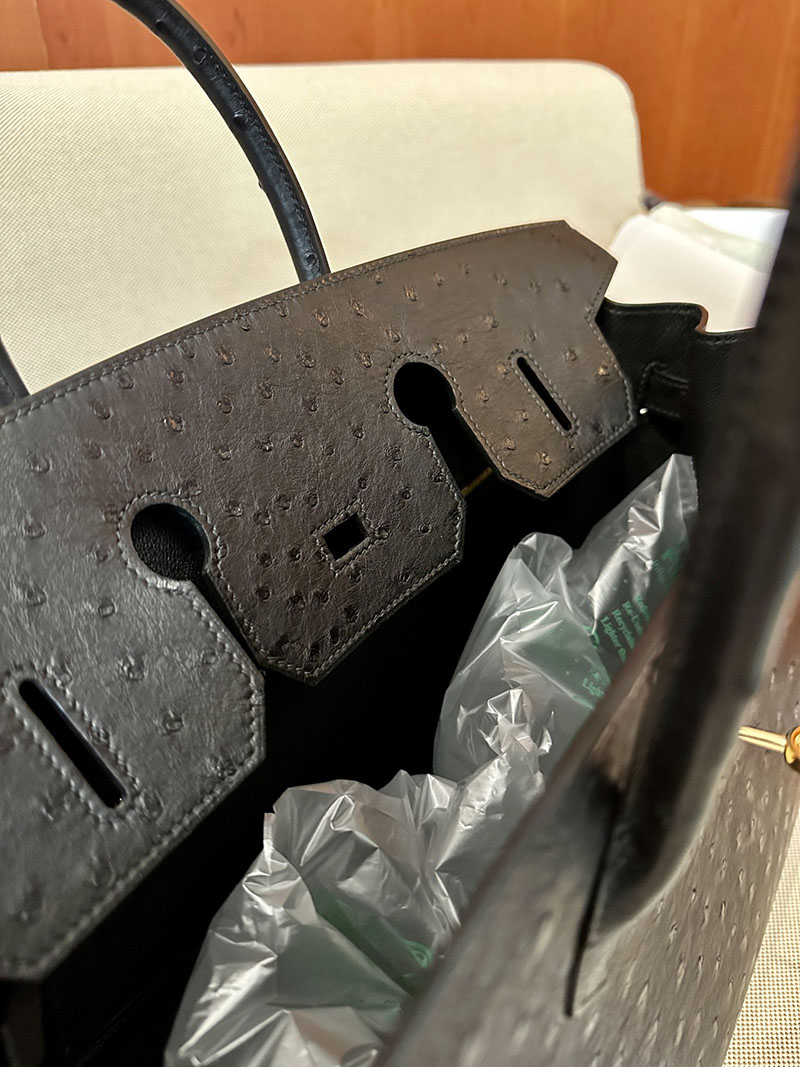 最高級エルメススーパーコピー バーキン35コピー バーキン35 黒 ブラック オーストリッチ ゴールド金具 - 画像 (10)