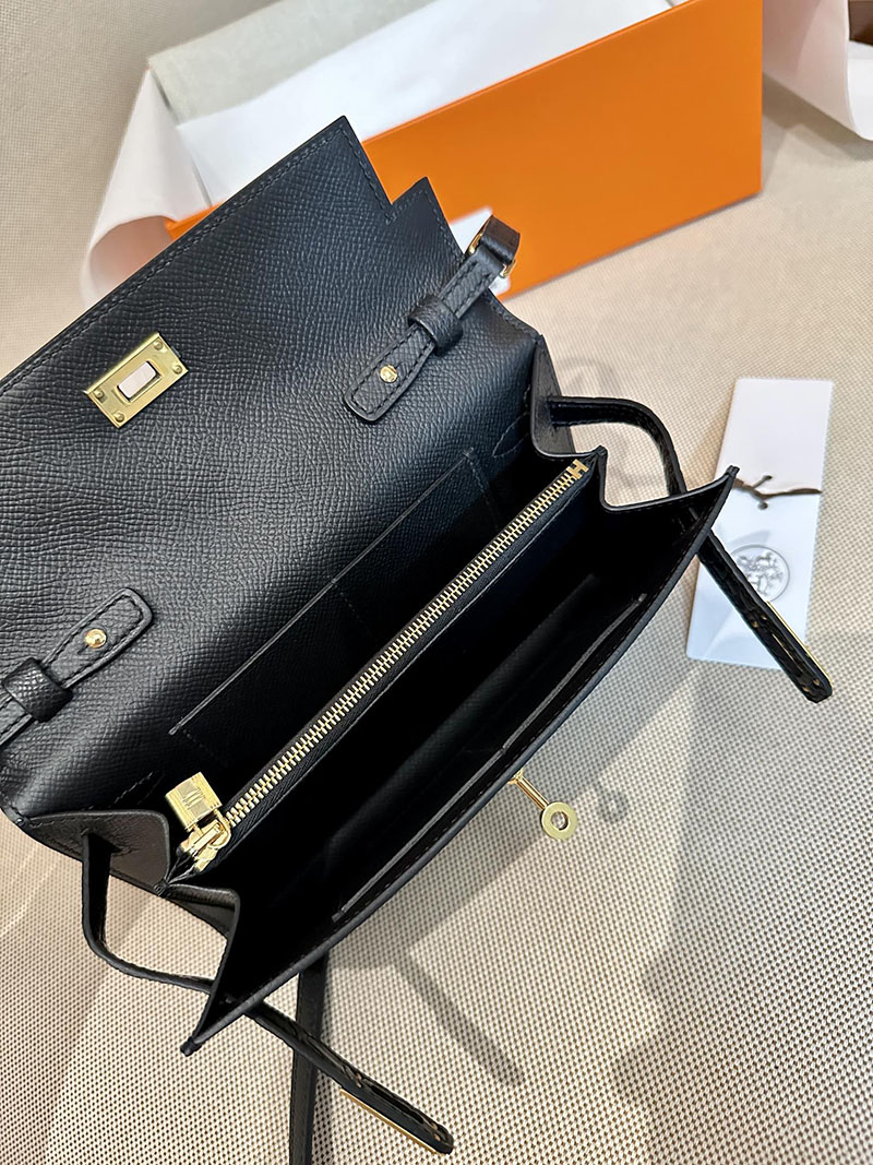 最高級エルメススーパーコピー ケリートゥーゴーコピー 長財布 ケリーウォレット ロング トゥーゴー 黒 ブラック ヴォーエプソンxクロコダイル アリゲーターマット ゴールド金具 - 画像 (6)