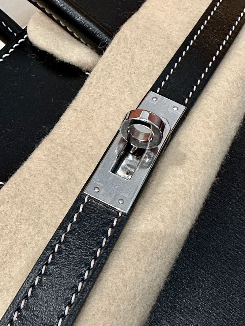 最高級エルメススーパーコピー バーキン25コピー バーキン25 黒 ブラック ボックスカーフ シルバー金具 - 画像 (12)
