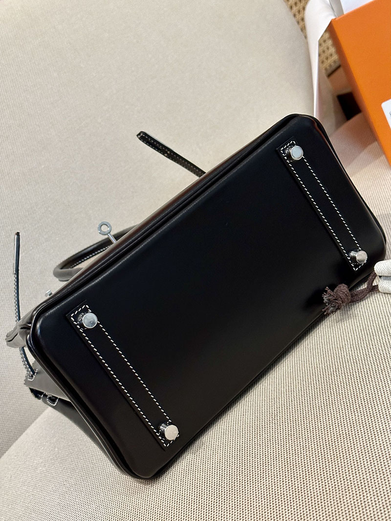 最高級エルメススーパーコピー バーキン25コピー バーキン25 黒 ブラック ボックスカーフ シルバー金具 - 画像 (8)
