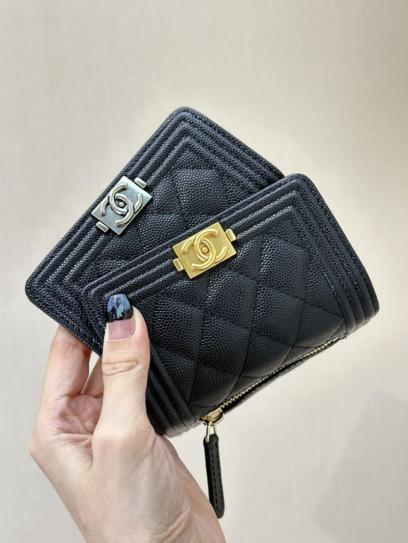 最高級シャネルスーパーコピー シャネル財布コピー スモールフラップウォレット 三つ折り 財布 人気色 黒 (ブラック) A80734 キャビアスキン ゴールド金具 2411001 - 画像 (8)