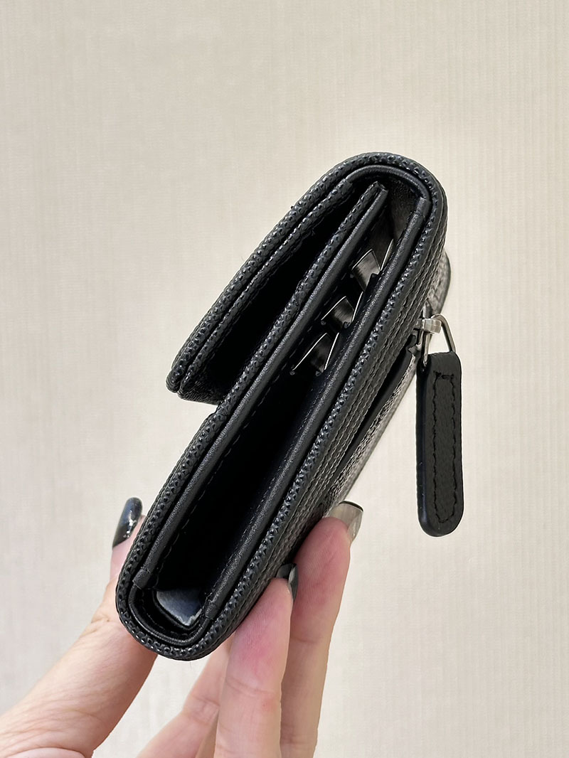 最高級シャネルスーパーコピー シャネル財布コピー スモールフラップウォレット 三つ折り 財布 人気色 黒 (ブラック) A80734 キャビアスキン ゴールド金具 2411001 - 画像 (6)