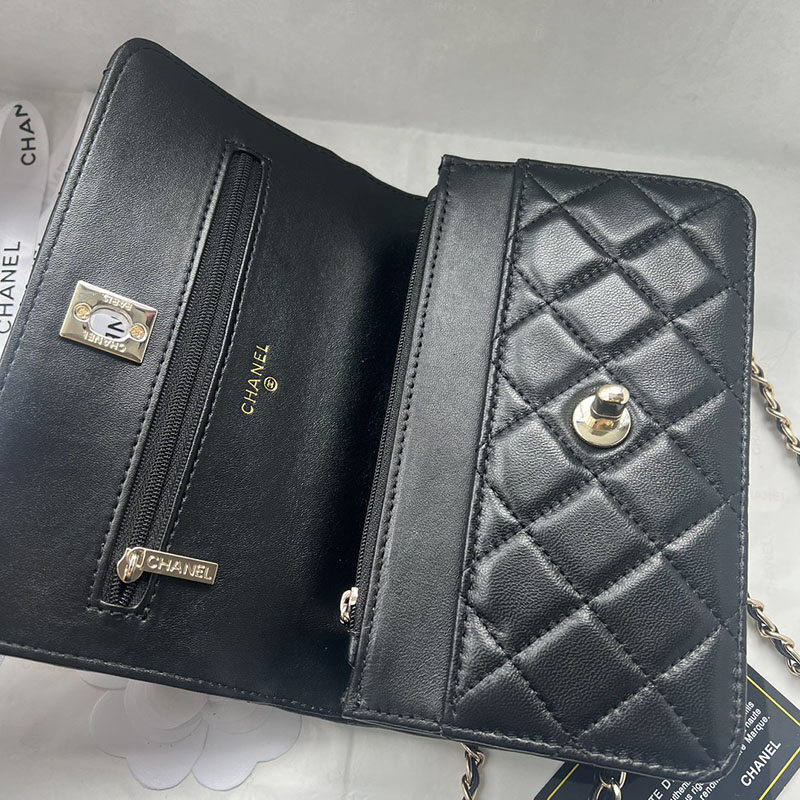最高級シャネルスーパーコピー シャネルバッグコピー CHANEL バッグ 2025 新作 チェーンウォレット 黒 (ブラック) 1201 カーフスキン シャンパンゴールド金具 2411015 - 画像 (3)