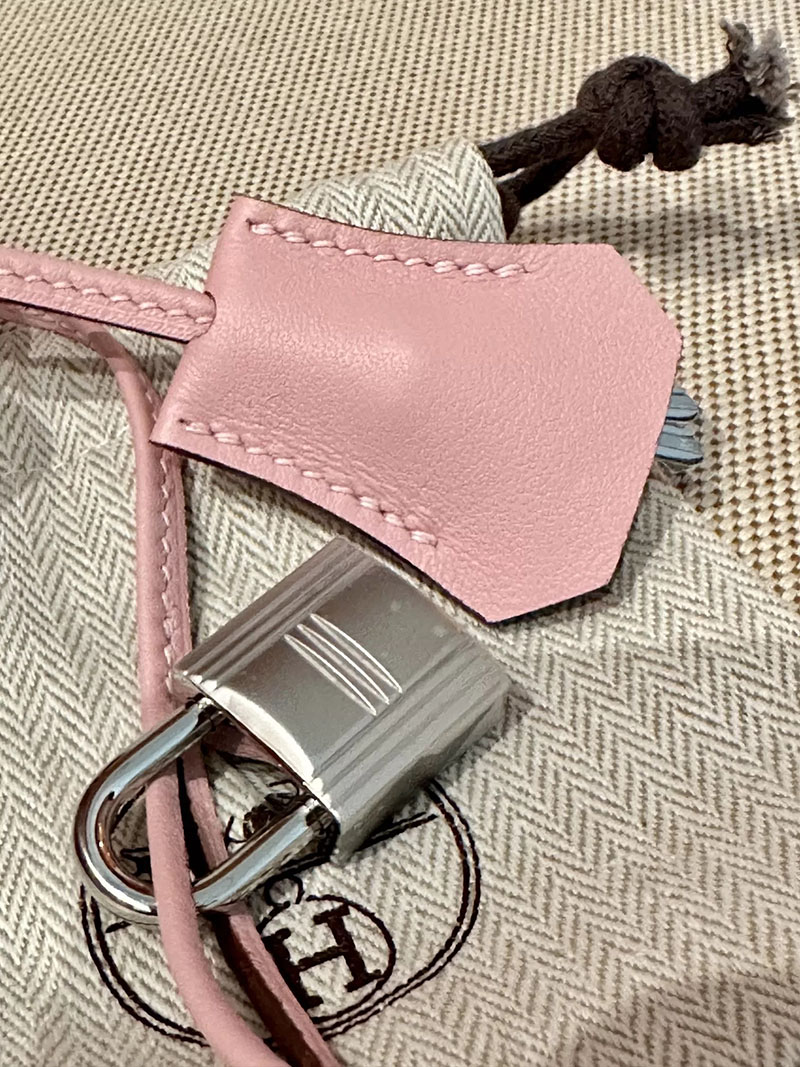 エルメスバーキン レディース バーキン30 定価 バーキン30 ローズサクラ シェブルミゾル シルバー金具 2412027 - 画像 (6)