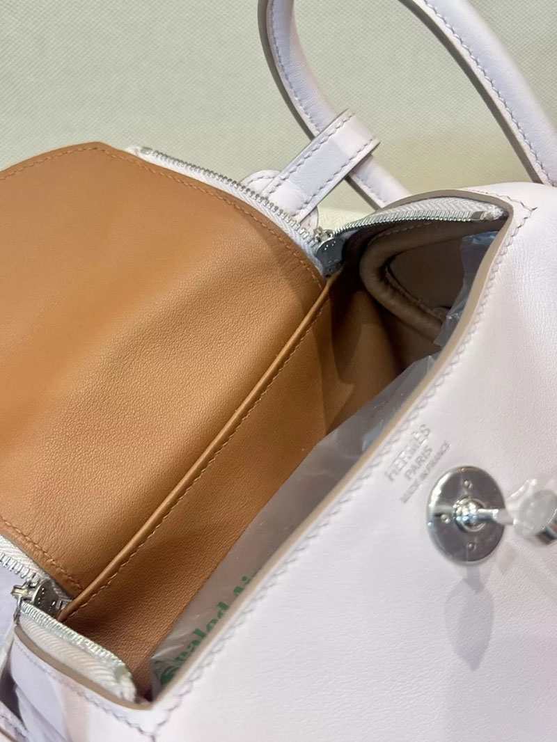 エルメス リンディ 人気色 リンディミニ 定価 ミニリンディ モーヴペール/ゴールド スイフト シルバー金具 2412034 - 画像 (3)