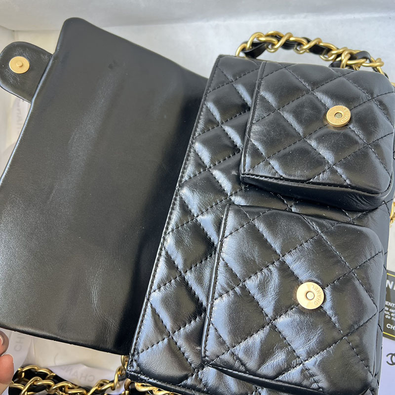 最高級シャネルスーパーコピー シャネルバッグコピー ショルダーバッグ シャネル バッグ 値段 正規 黒 (ブラック) AS362 ラムスキン ゴールド金具 2411075 - 画像 (3)