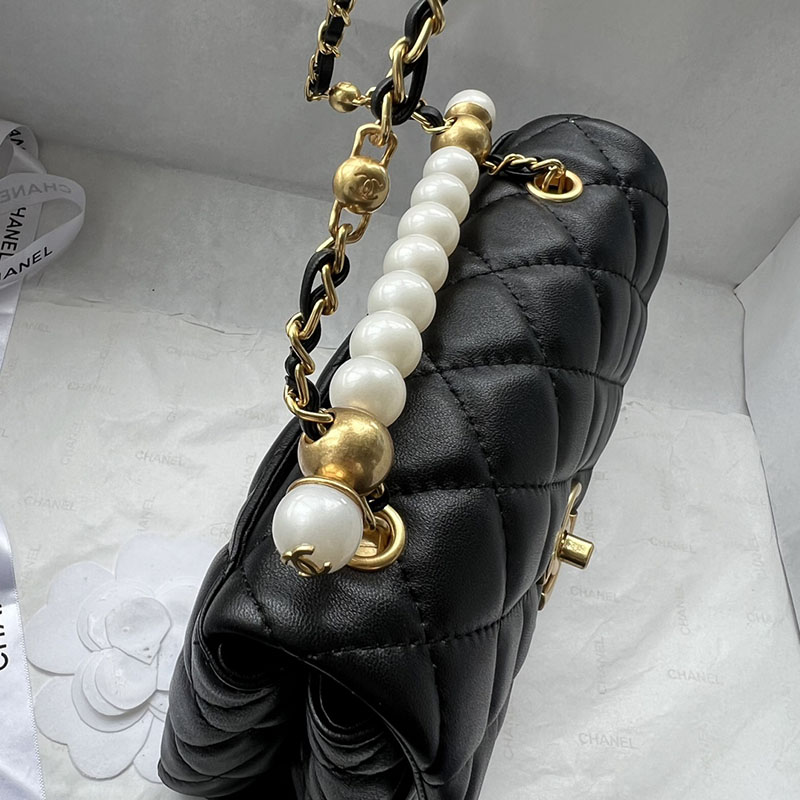 最高級シャネルスーパーコピー シャネルバッグコピー chanel パールチェーン バッグ 新作 2024 黒 (ブラック) AS359 カーフスキン ゴールド金具 2411084 - 画像 (7)