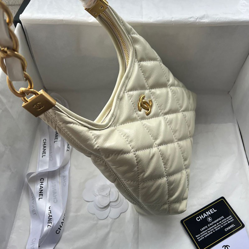 最高級シャネルスーパーコピー シャネルバッグコピー chanel ホーボー バッグ 新作 2024 白 (ホワイト) AS538 ラムスキン ゴールド金具 2411085 - 画像 (3)