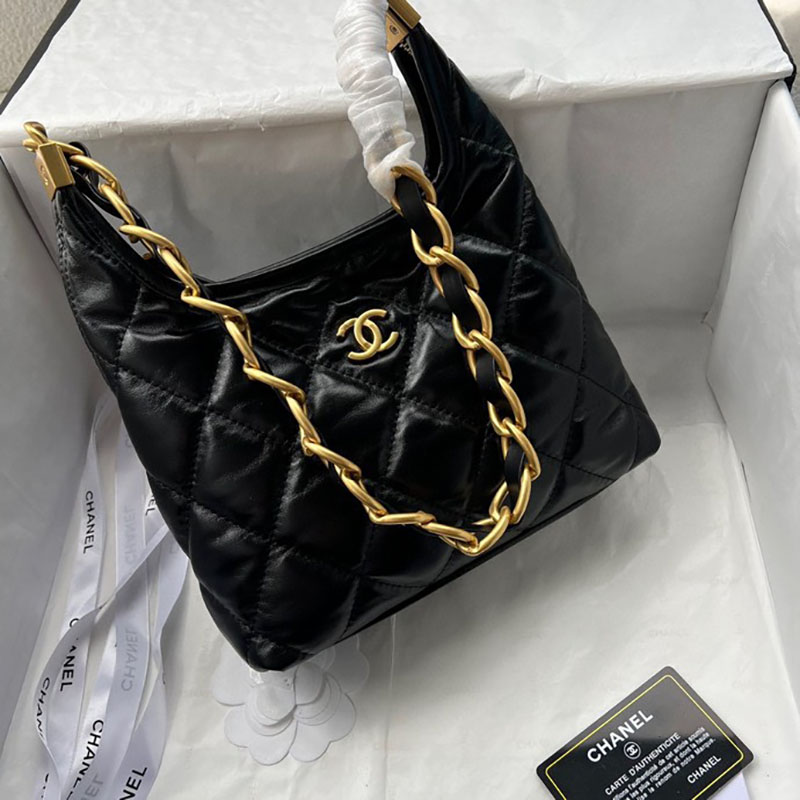 最高級シャネルスーパーコピー シャネルバッグコピー chanel ホーボー バッグ 新作 2024 黒 (ブラック) AS538 ラムスキン ゴールド金具 2411086 - 画像 (8)