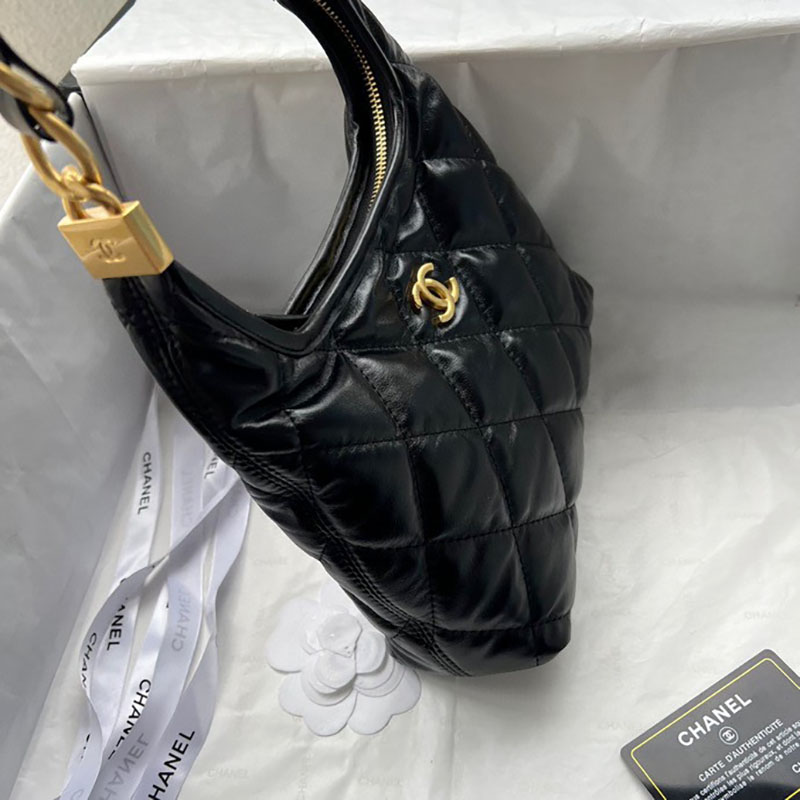 最高級シャネルスーパーコピー シャネルバッグコピー chanel ホーボー バッグ 新作 2024 黒 (ブラック) AS538 ラムスキン ゴールド金具 2411086 - 画像 (7)